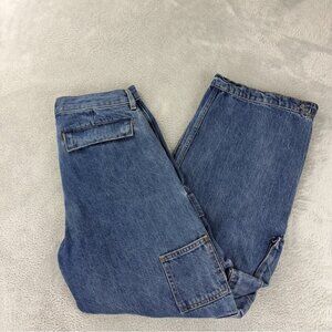 Denim Forum Women's Sz 30x28 The '90s Millie Hi-Rise Cargo Pant Denim Jeans